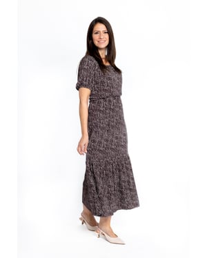 Maxivestido estampado animal marrón