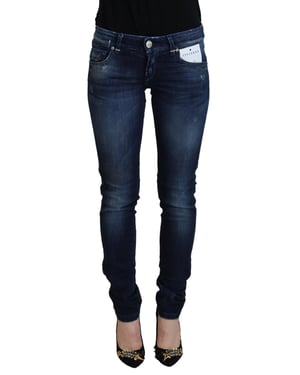 Acht Jeans de Mujer Casual en Denim de Bajo Cintura de Algodón Azul Ajustados