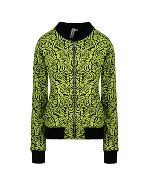 Vans fuera de la pared con cremallera de manga larga para mujer estampada chaqueta de pista amarilla v2yrd2p