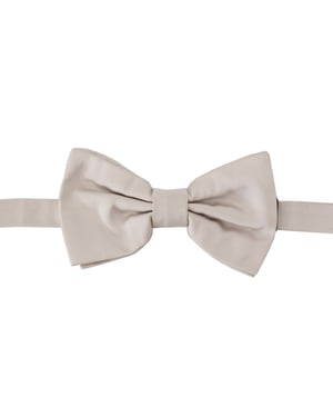 Corbata Papillon para Hombre Ajustable en Cuello de Seda 100% Gris de Dolce & Gabbana