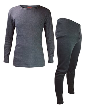 Conjunto de ropa interior térmica para hombre | Mantiene el calor | Invierno Top de manga larga y calzoncillos largos - Charcoal