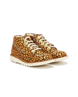 Botas Kick Hi Leopard Junior Marrón / Oro para Niños y Niñas Kickers