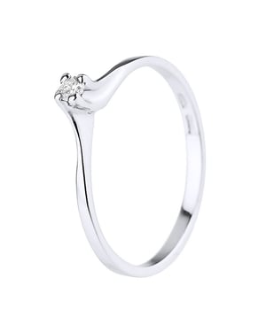 Solitaire Diamond 0.06 CTS Joyería de oro blanco