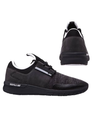 Supra Flow Run Lace Up Mens Casual Running Trainers Black Gray 08021 957 B88d