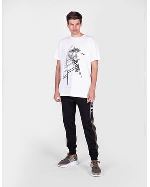 Les Hommes Camiseta City Hombre Blanco