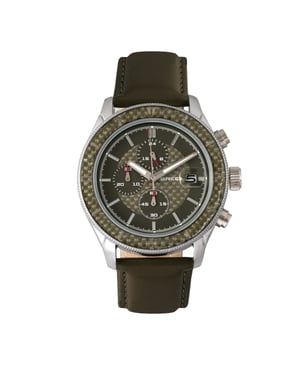 Reloj Breed Maverick con cronógrafo y correa de cuero con fecha