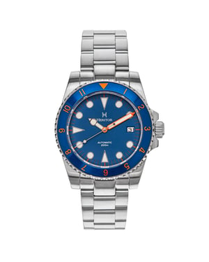 Reloj de pulsera automático Luciano Heritor con fecha - Azul marino