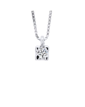 Solitair de collar Diamond 0,030 CTS Oro blanco