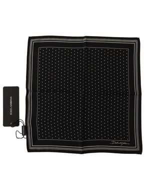 Pañuelo Cuadrado para Hombre con Logo DG de Lunares Negros de Dolce & Gabbana