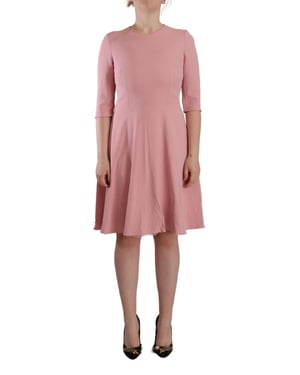 Vestido A-line de mujer en mezcla de viscosa de manga 3/4 rosa de Dolce & Gabbana