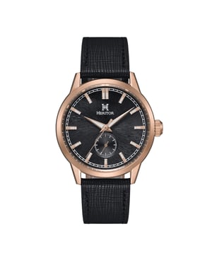 Reloj automático Heritor Argento con correa de piel