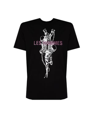 Les Hommes T-Shirt Skeleton del hombre negro