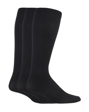 3 Pares Multipack Calcetines de Vuelo para Hombre | IOMI | Calcetines de Compresión Graduada para Pies Hinchados | Calcetines DVT para Viajar, Correr y Ciclismo - Negro