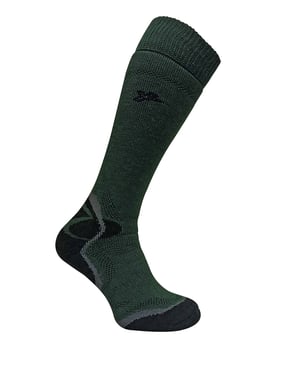 Dr Hunter - Calcetines largos acolchados de lana merino verdes para hombre
