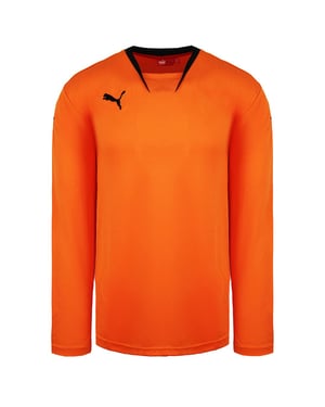 Puma V-Kon Manga larga Naranja Black Mens Camisa de fútbol 700386 08