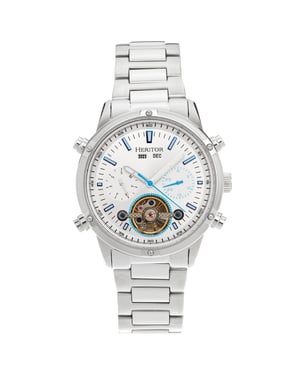 Reloj automático Heritor Wilhelm con pulsera semiesqueleto y día/fecha