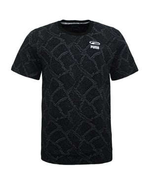 Puma para hombre Snake Pack Aop Camiseta Casual Camiseta Negra 579911 01