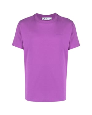 Off-White Camiseta violeta de corte slim con lengueta Diag