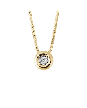 Collar Solitario de diamantes 0,020 CTS SERTI Ilusión 0,50 Cts Oro blanco