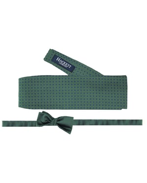 Hackett London Corbatas de Lazo de Seda Impresa para Hombre Verde Oscuro