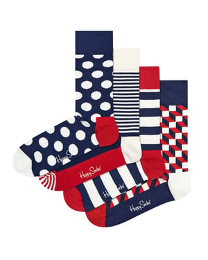 Happy Socks Sokken Classic Navy Caja de regalo de 4 unidades Multicolor