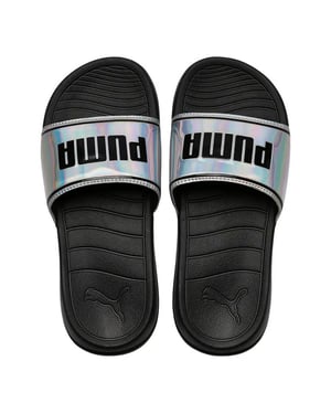 PUMA POPCAT 20 Sliders de negro/plata iridiscente para mujeres