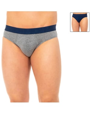 Pack-2 Slips tejido transpirable y frontal anatómico D068M hombre