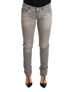 Jeans de Algodón Lavar Ligero Grises Claro Ajustados Acht