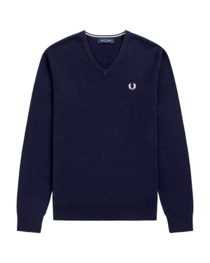 Suéter Fredperry Fp Classic Cuello Pico Azul