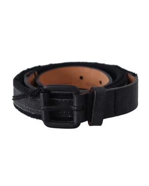 Cintura de Cuero Negro con Hebilla de Logo para Mujer de Ermanno Scervino