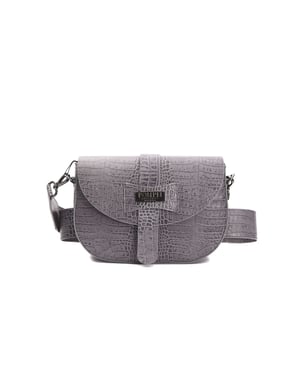 Bolso cruzado de piel gris Donatella para mujer Pompei