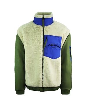 Puma x intento de bombardero sherpa cremallera chaqueta para hombre beige beige 598257 75