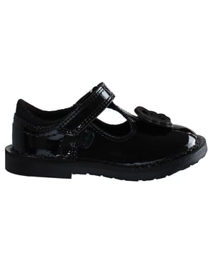 Patadas T-Bar Flutter Kids Black Shoes