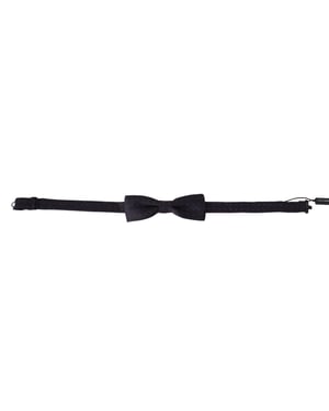 Corbata de moño ajustable de seda con patrón gris para hombre de Dolce & Gabbana