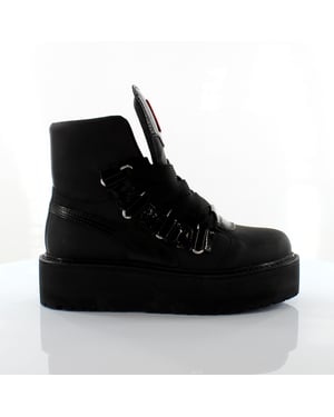 Puma Fenty de Rihanna SB Wedge Black Eyetet Lace Up Unisex Boots 363040 01