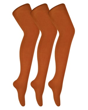 Paquete de 3 pares de medias opacas de colores de 80 deniers para mujer - Potters Clay