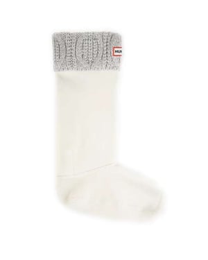 Calcetines de bota Hunter Original Cable Cuff Tall White