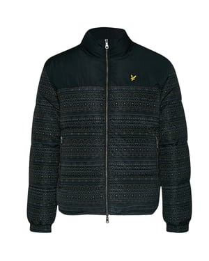 Chaqueta acolchada negra reversible Fair Isle de Lyle & Scott