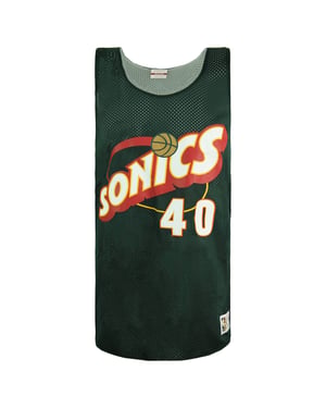 Mitchell & Ness Sonics Shawn Kemp 1196 Tapa del tanque de malla reversible