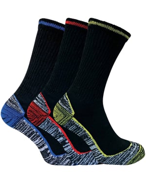 Calcetines de trabajo de bambú transpirables y resistentes para hombre para botas con puntera de acero