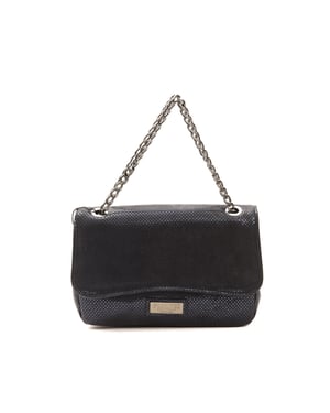 Bolso de hombro de cuero azul Pompei Donatella para mujer