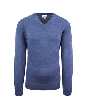 Suéter azul de lana lacoste para hombre