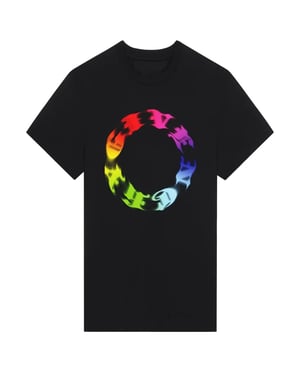 Camiseta negra extragrande con logo circular de Givenchy