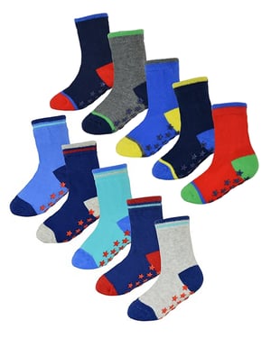 Calcetines antideslizantes para bebé niño | Pack de 10 pares | Snob de calcetines | Calcetines de algodón suave con pinzas de estrella - Estilo 2