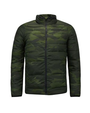 Oakley manga larga cremallera para hombres de camuflaje verde acolchado 412541 982