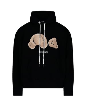 Palm Angels mata al oso sudadera con capucha negra