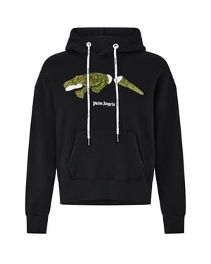 Palm Angels Croc Design sudadera con capucha negra