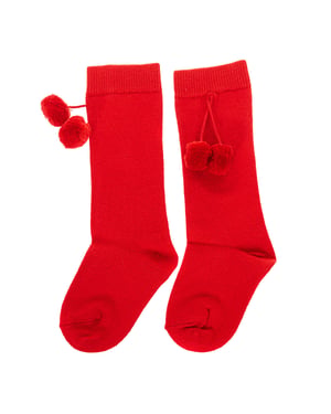 Calcetines largos con borlitas 17I25002 bebé