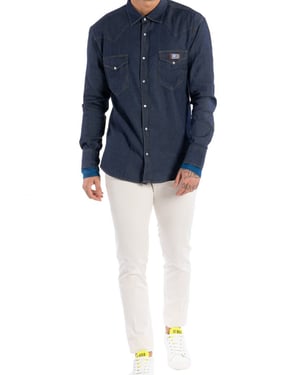 Takeshy Kurosawa Camisa Rodeo del hombre azul oscuro
