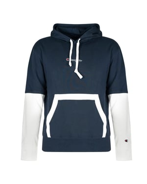 Champion Sudadera Hoodie del hombre Blanco, azul oscuro